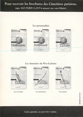 Les Cimetières parisiens — les concessions, les personnalités, les itinéraires — Mairie de Paris — Verso
