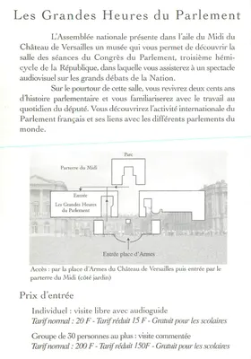As Grandes Horas do Parlamento — Museu em Versailles — Assembléia Nacional — Verso