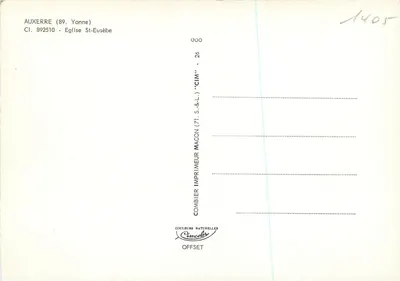 AUXERRE (89. Yonne) — Katedra św. Euseba — CIM, drukarz w Mâcon — Rewers
