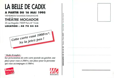A Bela de Cadix — 50º aniversário da criação — Médiacartes — Verso