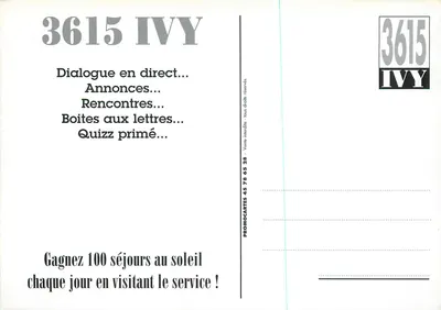 Marilyn Monroe — propaganda para 3615 IVY — editor IVY — Verso