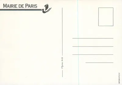 1ª Jornada dos Jardins de Paris — Domingo 22 de Setembro de 1996 — Mairie de Paris — Verso