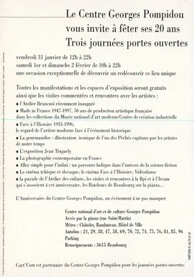 Centrum Georges Pompidou — 20 jaar — Open dagen — Achterkant