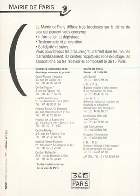 Sida: informazioni e test — Comune di Parigi — Salute — Verso