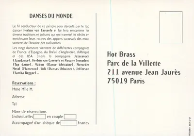 Danzas del Mundo — Réveillon 31 Diciembre 1997 — Hot Brass, Parc de la Villette, París — Reverso