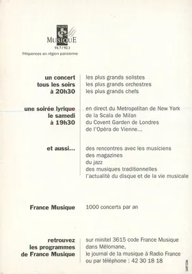 France Musique — Música toma o ar — France Musique — Verso