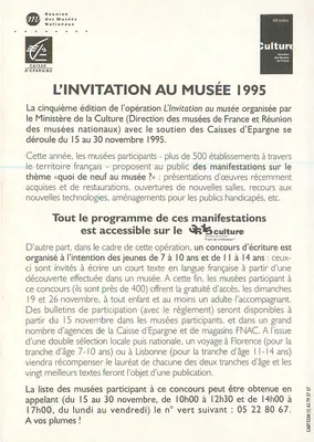 A convite ao museu — 5ª edição — Ministério da Cultura e Reunião dos Museus Nacionais — Verso