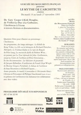 Cena de filme — O Mitô do Arquiteto — Museu dos Monumentos Franceses — Verso