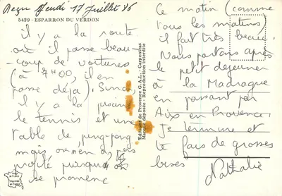 Esparron du Verdon — widok panoramiczny — Éditions de Provence G.A.L. — Rewers
