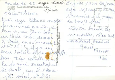 Segheria nelle montagne del Giura — Edizioni Géillard, n° F.28096 — Verso