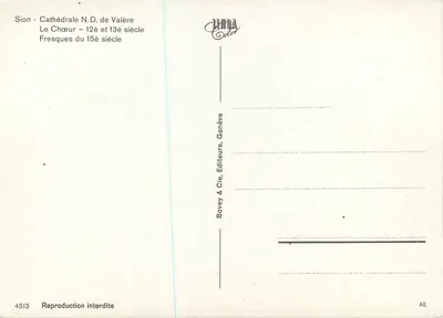 Sion — Katedra N.D. Valère — Chór — Freski z XV wieku — Bovey & Cie, Genewa — Rewers