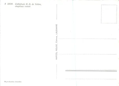 Sion - Catedral Nossa Senhora de Valère, capitel romano — Marcel Rouge, Lausanne, n°8 — Verso