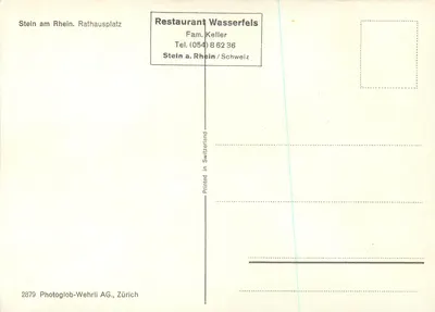 Stein am Rhein — Rathausplatz — Photoglob-Wehrli AG, Zürich, nr 2879 — Rewers