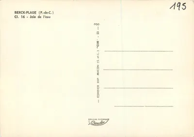 Berck-Plage (P.-de-C.) — Radość wody — Combier (S.-et-L.) — Rewers