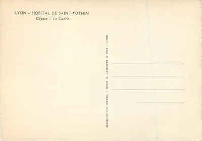 Krypta Szpitala św. Pothina — Lyon — Wydawca Hélios M. Lescuyer & Fils — Rewers