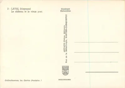 Laval (Mayenne) — Zamek i stary most — Aptaud Frères, Nantes — Rewers