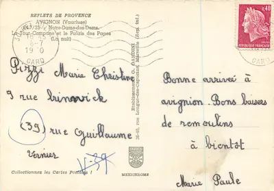 Avignon — Wieża zegarowa i Pałac Papieski — IRIS — Rewers