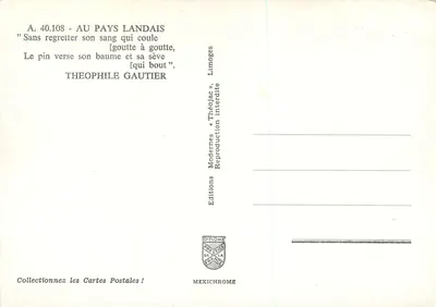 Extração do látex — Pays Landais — Edições Diplôme — Verso