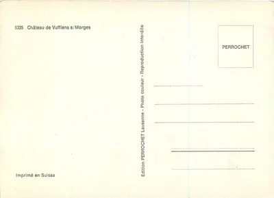 Castelo de Vufflens — Suíça — Edição PERROCHET n°5335 — Verso