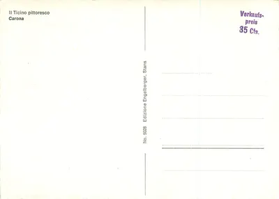Balcon de Carona — Editor Engelberger, n° 5028 — Verso