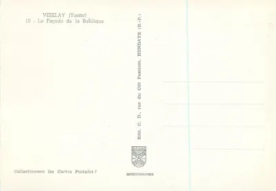 Vézelay (Yonne) — Widok fasady bazyliki — Wydawca Mexichrome — Rewers