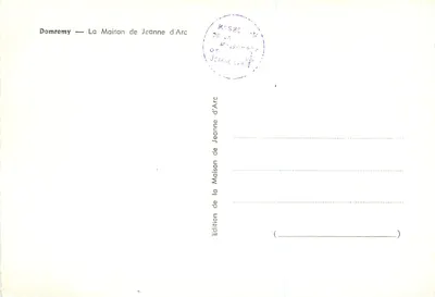 Domremy — A Casa de Joana d'Arc — Edição da Casa de Joana d'Arc — Verso