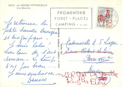 La Vendée pittoresca — Una Bourine — Edizione di Europa, n° 3023 — Verso