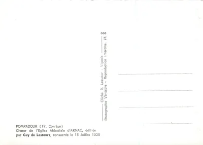Côro da Igreja Abbatial de Arnac — Pompadour (19. Corrèze) — Cliché R. Lesueur - Reprodução Proibida — Verso