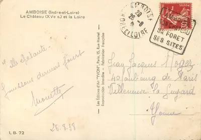 Amboise (Indre-et-Loire) — O Castelo (século XV) e a Loire — Edições d'Art 'YVON', Paris — Verso