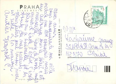Praha — widok na stary miasto — Kincl & Hauner, n° 1489 — Rewers