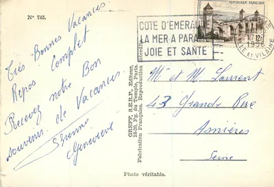 Mont Saint-Michel — Côte d'Émeraude — Souvenir de la Côte d'Émeraude — Greff — Rewers