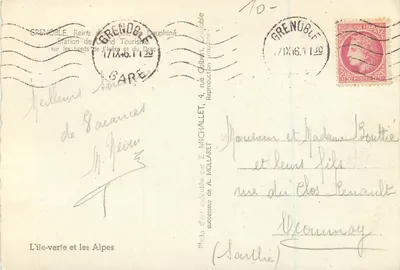 Wyspa Zielona i Alpy — Grenoble, Stacja Wieloturystyczna nad brzegami Izery i Draca — Fotografia artystyczna wykonana przez E. Colliberta, następcy A. Mollareta — Rewers