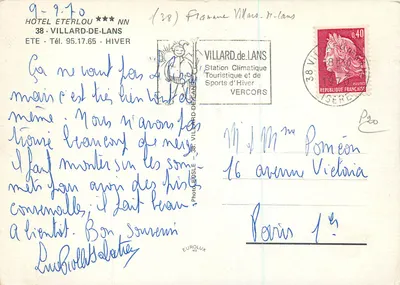 Hotel Eterlou — estação de esqui — Villard-de-Lans — Verso