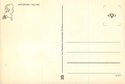 Amsterdam — widok panoramiczny — Van Gelderen, nr A 371 — Rewers