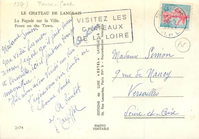 Castelo de Langeais — Fachaleta sobre a cidade — Estel — Verso