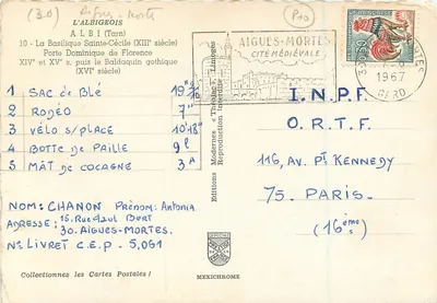 Catedral Santa Cecília de Aigues-Mortes — Editor IRIS, n°10 — Verso