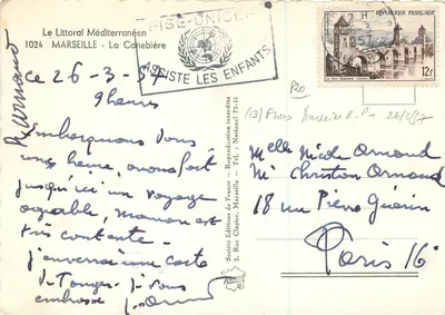 Uitzicht op de straat de République in Marseille — Stadstheater en Grand Café Glacier Antoine — Société Éditions de France — Achterkant