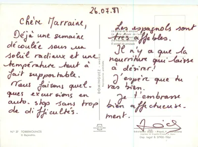 Torremolinos — widok panoramiczny wioski i plaży — Wydawnictwo Piqué, n° 37 — Rewers