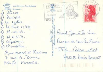 As Cévennes — paisagens e vida pastoril — Les Cévennes Touristiques — Verso