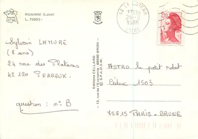 Roanne — Place des Promenades — Edições CELLARD — Verso