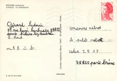 Piscina de camping — HAULMÉ (Ardennes) — Impressor 'CLM' - 39-000 — Verso