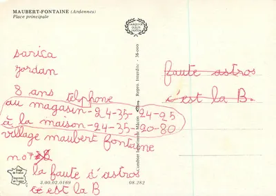 Maubert-Fontaine — Praça principal — Impressor Combier, n°36-000 — Verso