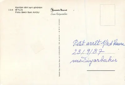 Bitlis — celebração militar e monumentos — Yasemin Ticaret, Istambul — Verso