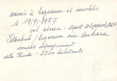 Érzurum — uitzicht op de moskee en het mausoleum — onbekende uitgever — Achterkant
