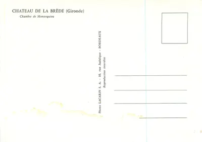 Quarto de Montesquieu — Castelo de La Brède (Gironde) — Foto Lacarin S.A. Bordeaux — Verso
