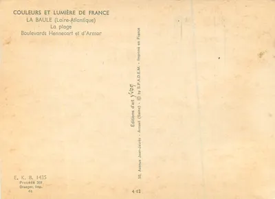 La Baule — Plaża i bulwary — Wydawnictwo Jean-Jaurès — Rewers