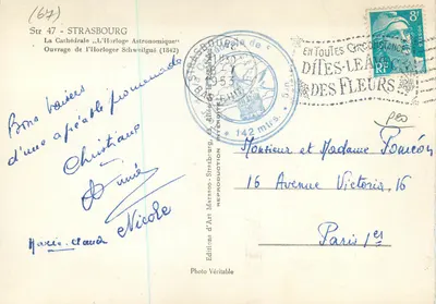 Strasburg — Katedra, Astronomiczny Zegar — Éditions d'Art Marasco — Rewers