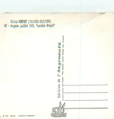 Silvia Monfort — Lucrezia Borgia — Edição do Argonauate — Verso