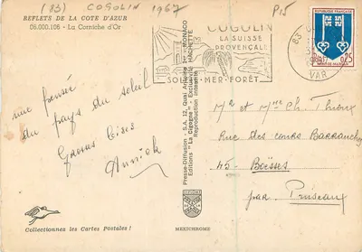 La Corniche d'Or — Cogolin — Éditions La Cigogne — Verso