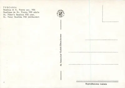 Tuscania — Bazylika Świętego Piotra z VIII wieku — Plurigraph Terni — Rewers